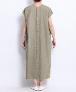 コットンリネン平織デニム　2wayワンピース